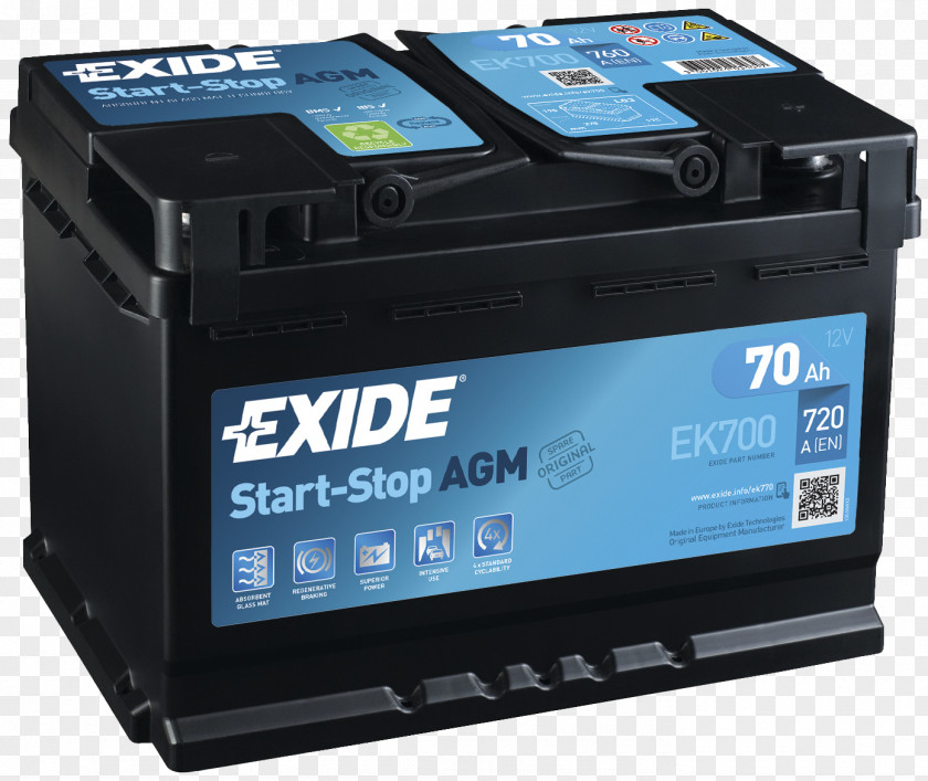Start Stop Car Automotive Battery VRLA Electric Exide PNG