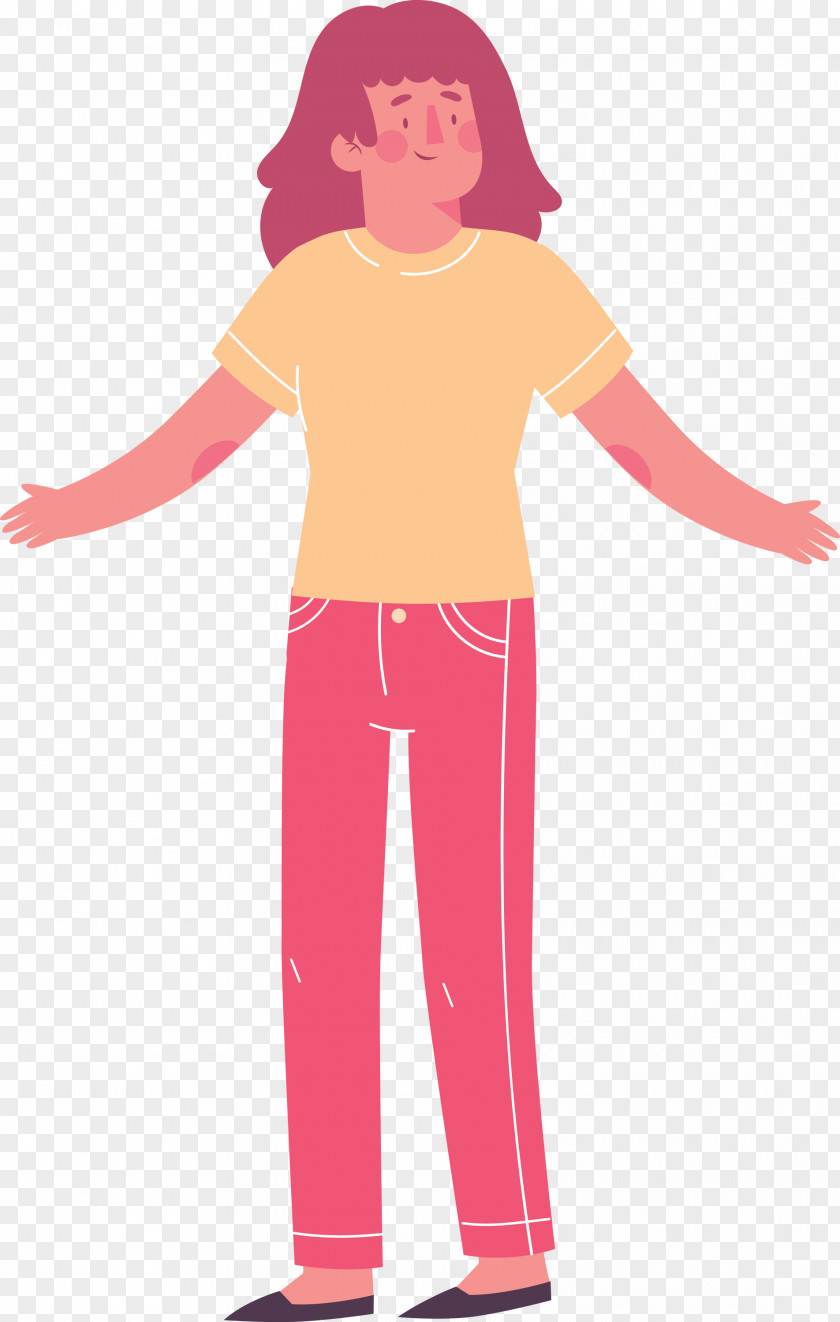 Cartoon Character Sleeve M Pink PNG