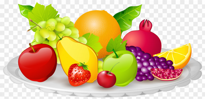 Plate With Fruits Clipart Image Vegetarian Cuisine Cabbage Soup Diet Fruit Vegetable PNG