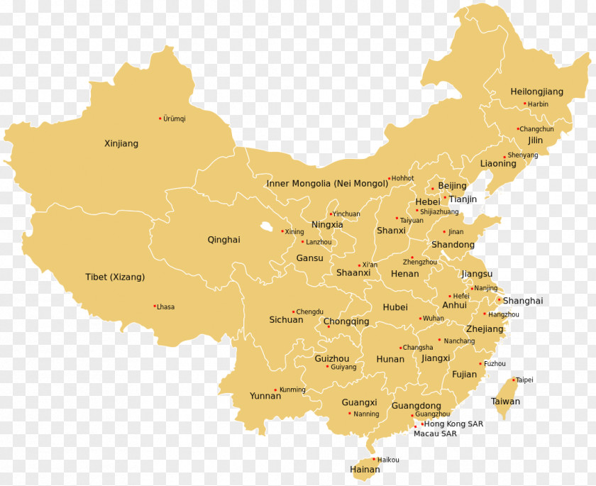 Central China Hunan Shaanxi Taiwan Province, People's Republic Of Provinces PNG