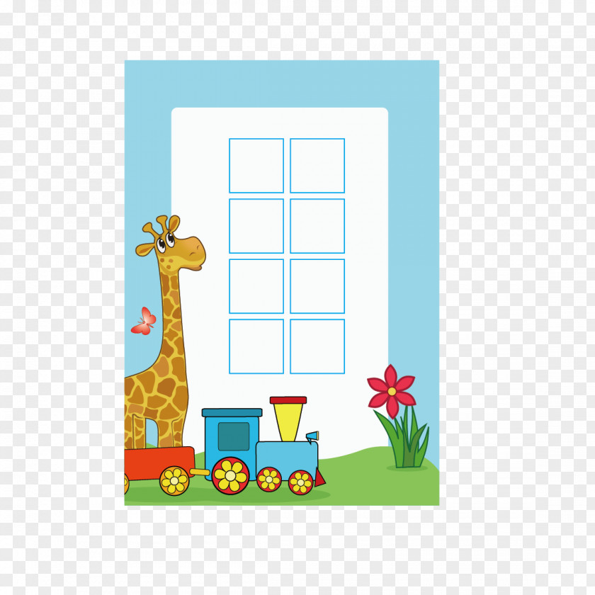 Giraffe Cartoon Form Picture Frame Child Photography PNG