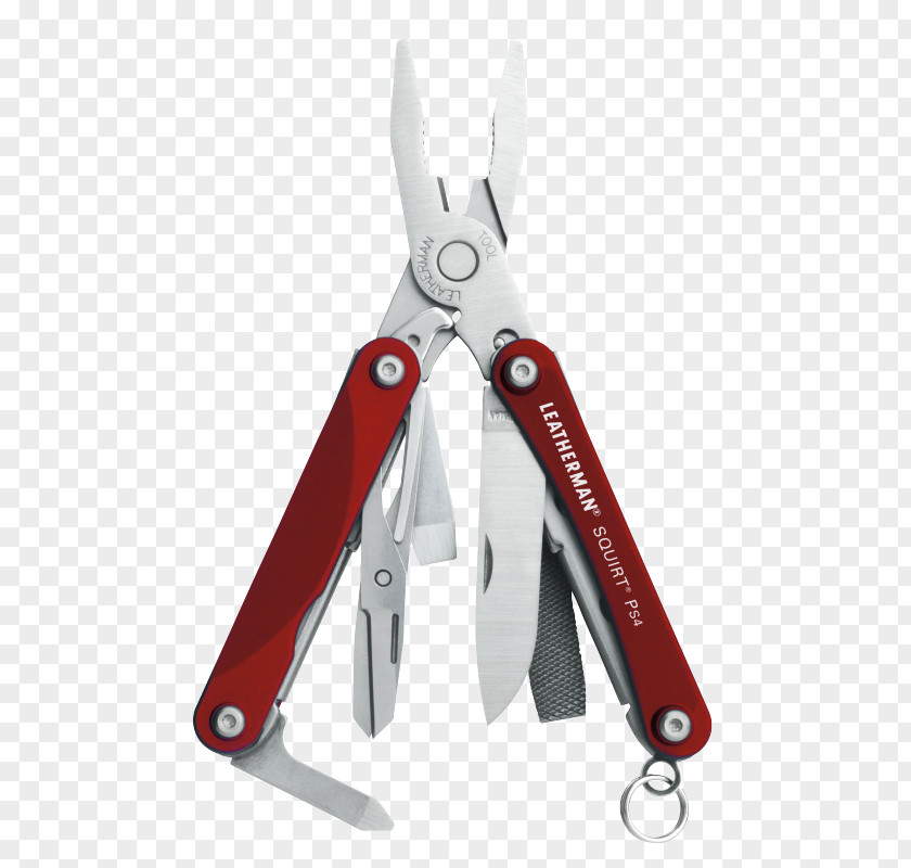 Red Leatherman Squirt P4Onomatopeacutee Watercolor Multi-function Tools & Knives PS4 Multitool PNG