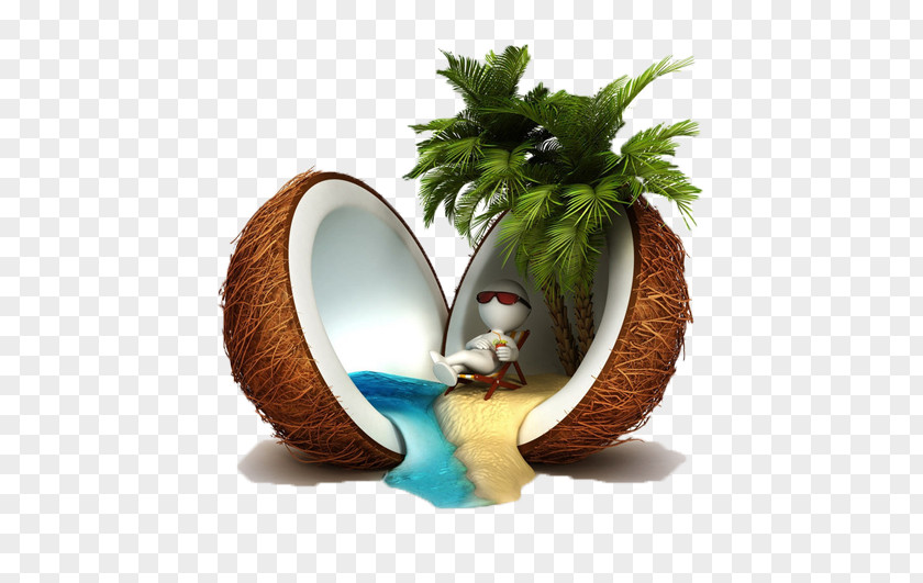 Seaside Coconut Oil Water Stock Photography 3D Computer Graphics PNG