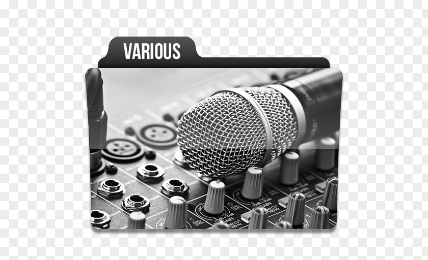 Various Monochrome Photography Microphone Font PNG
