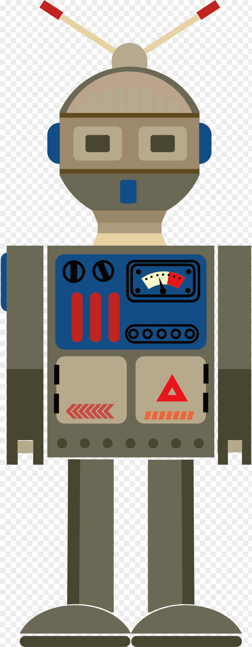 Vector Hand-painted Robot Cartoon Illustration PNG