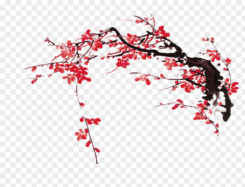 Chinese Painting Plum Blossom Vietnam Lunar New Year Coq De Feu PNG