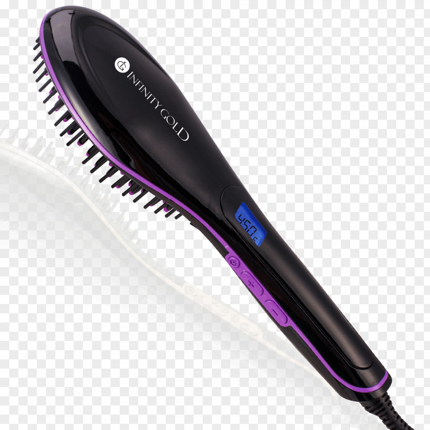 Gold Brush Hair Iron Comb Straightening Dryers PNG