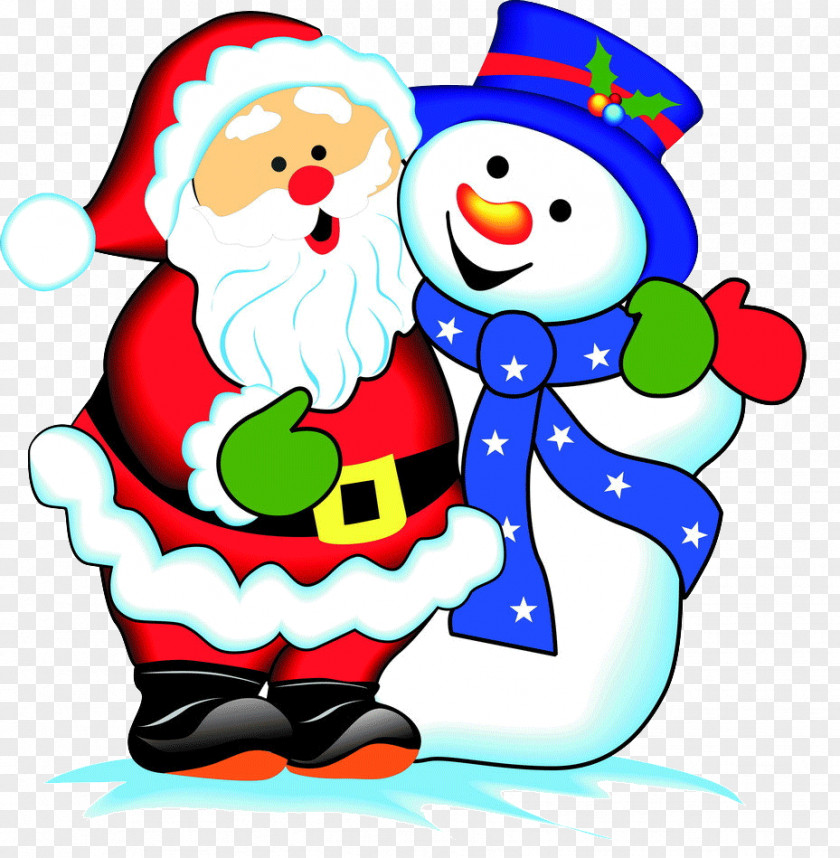 Snow Man Santa Claus Snowman Animation PNG