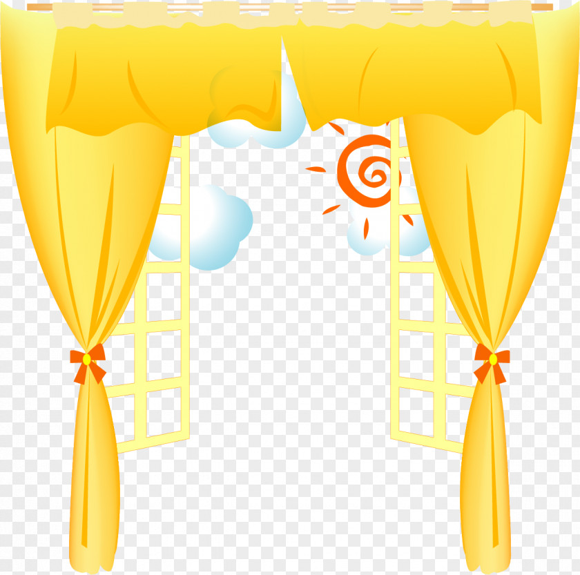 Vector Painted Curtain Rod PNG