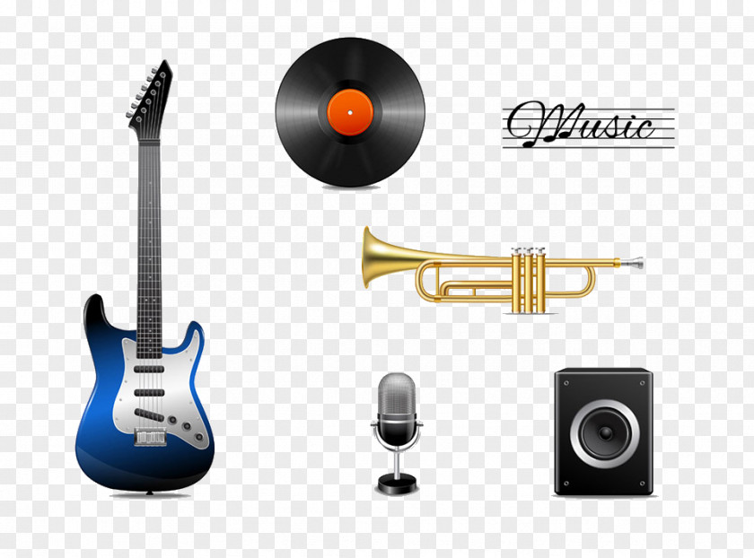 Guitars And Other Musical Elements Guitar Amplifier Instrument Phonograph Record PNG