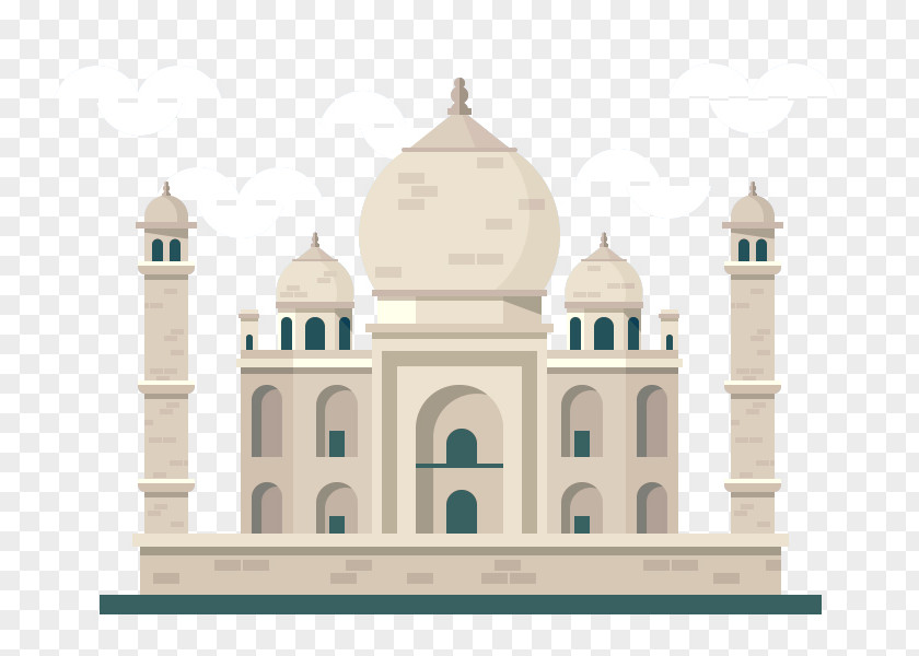 Taj Mahal Painted Pattern Travel Icon PNG