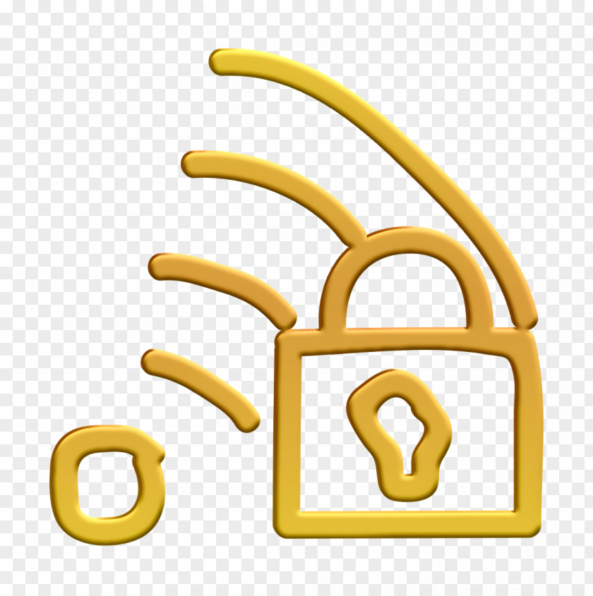 Symbol Yellow Lock Icon Secure Signal PNG