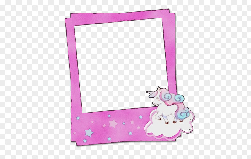 Picture Frame Pink Watercolor Background PNG