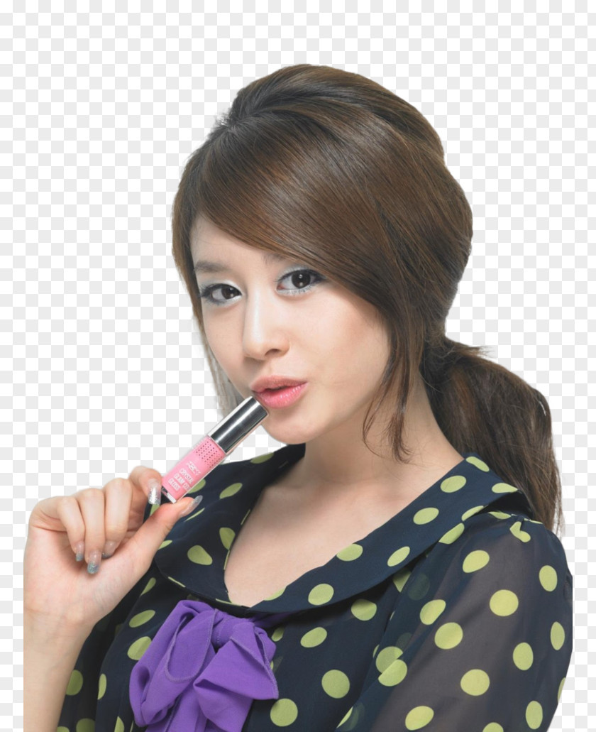Park Ji Hoon Ji-yeon T-ara Polka Dot Long Hair PNG