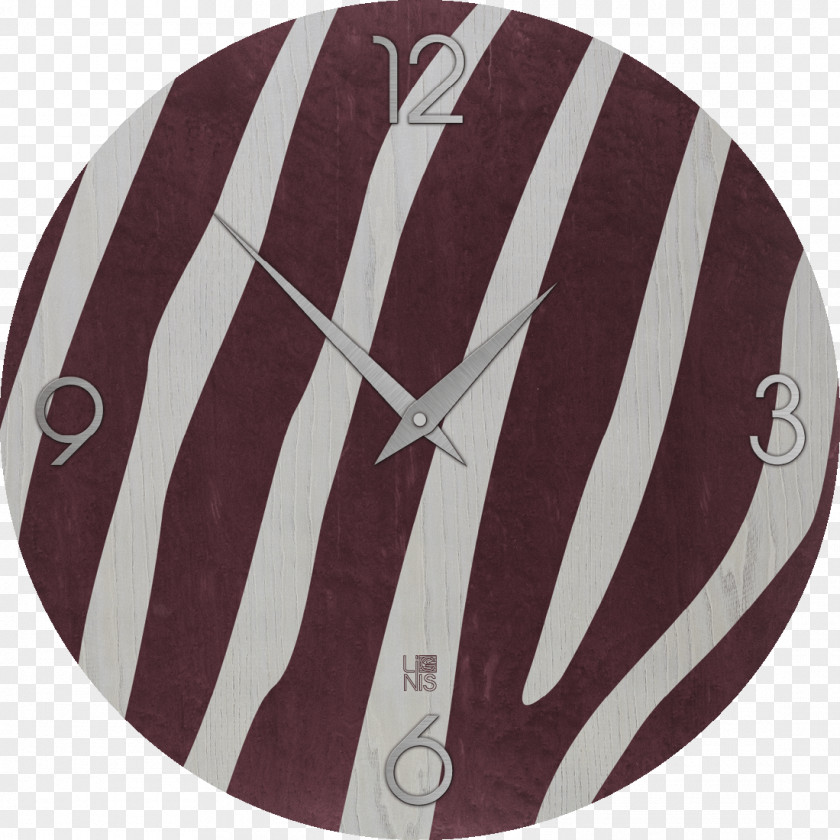 Color Zebra Wood Clock Wall Purple PNG