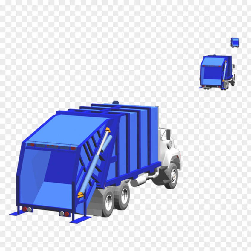 Free Blue Truck Pull Material Motor Vehicle Garbage Cargo PNG