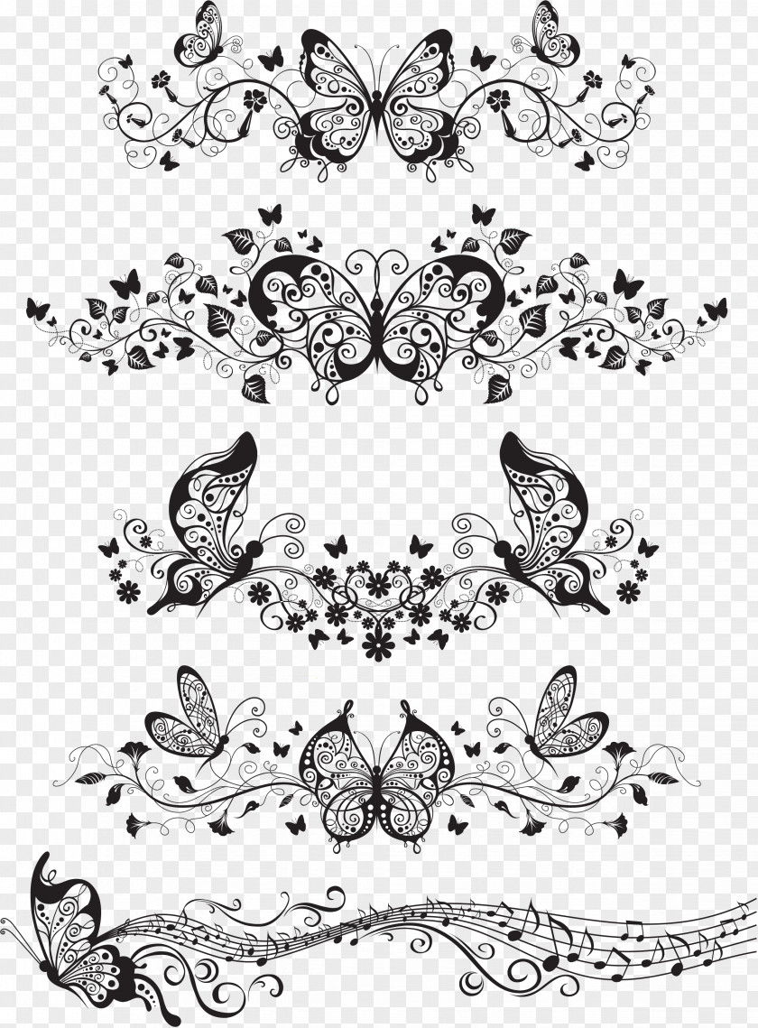 Pattern Vector Butterfly PNG