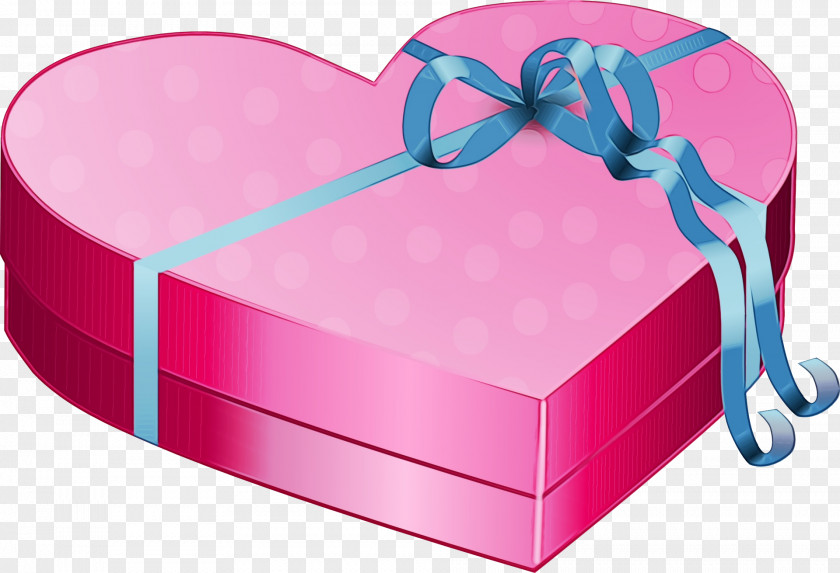 Gift Wrapping Magenta Pink Heart Ribbon Turquoise Aqua PNG
