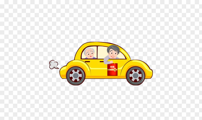 Yellow Taxi Cartoon PNG