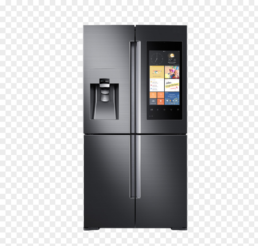 Black Smart Wireless Control Refrigerator Internet Samsung Door Home Appliance PNG