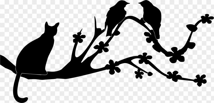 Cat Clip Art Silhouette Line Branching PNG