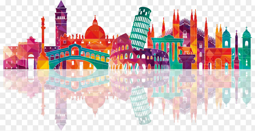 Painted City Building Italy Skyline Royalty-free Photography PNG
