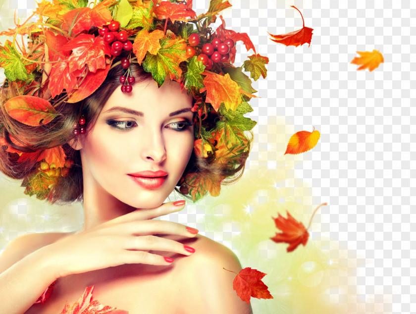 Beautiful Girl Hat Leaves PNG girl hat leaves clipart PNG