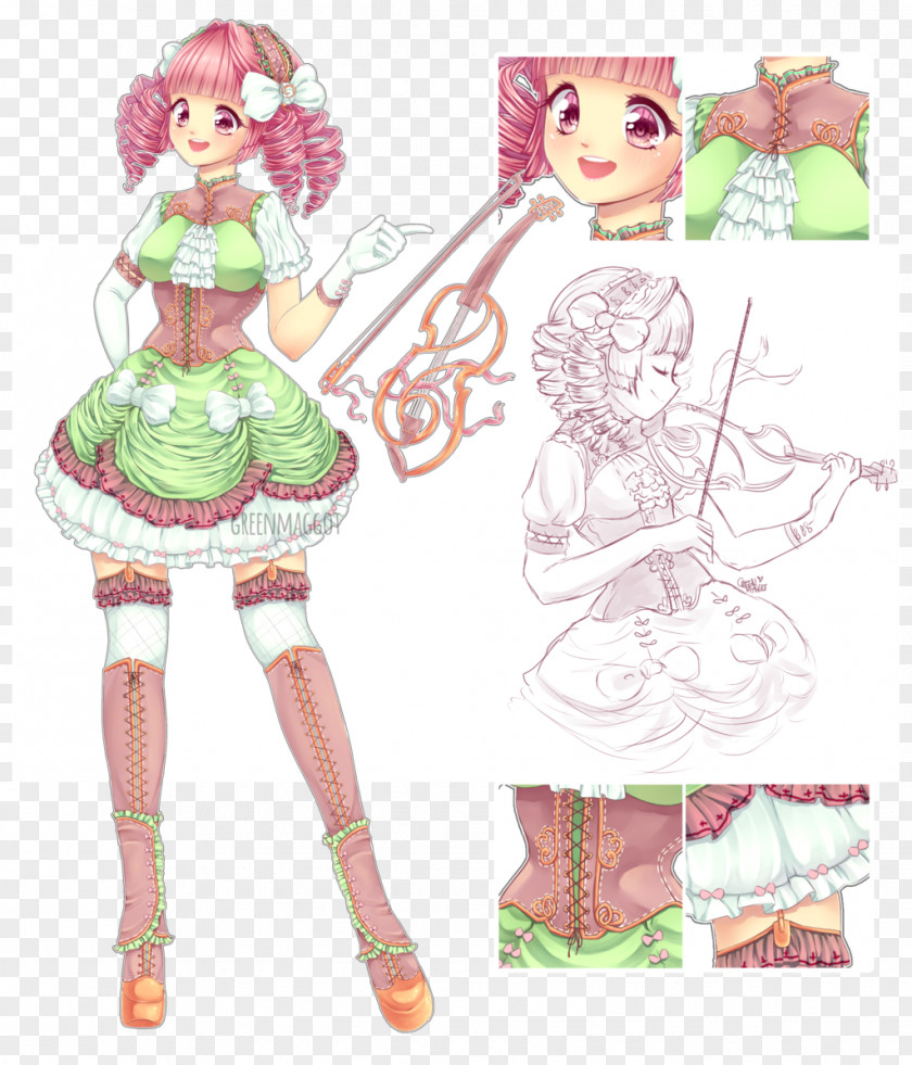 Doll Costume Design Pink M Cartoon PNG