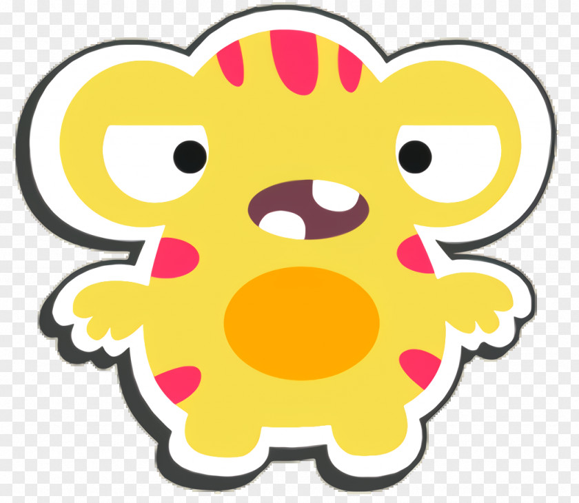 Happy Sticker Yellow Background PNG