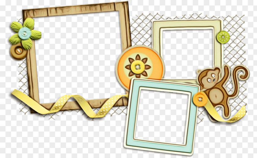 Picture Frame Yellow Background Color PNG
