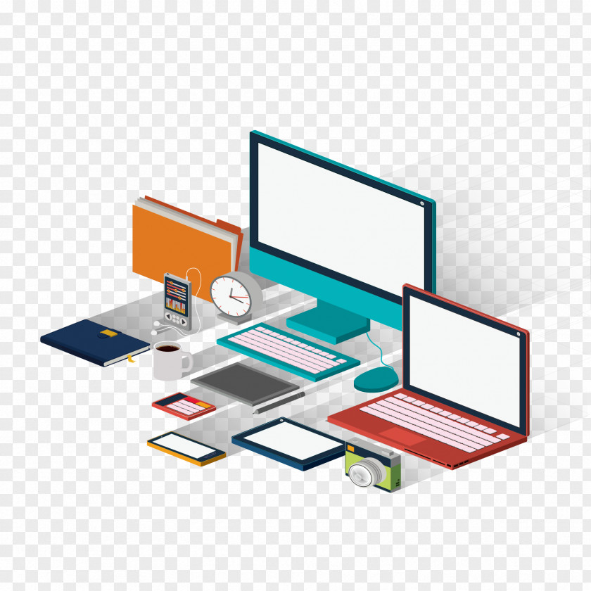 Vector Computer Office Elements Technology Icon PNG