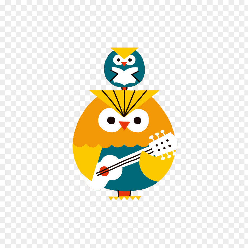 Cartoon Owl Illustration PNG