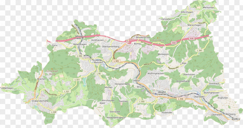 Map Wiehl OpenStreetMap Scheidt Inselkarte PNG