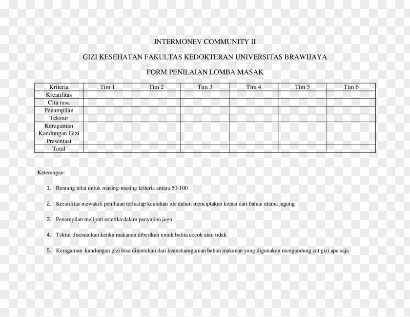 Job Description Document DOCX Form Recipe University Of Brawijaya PNG