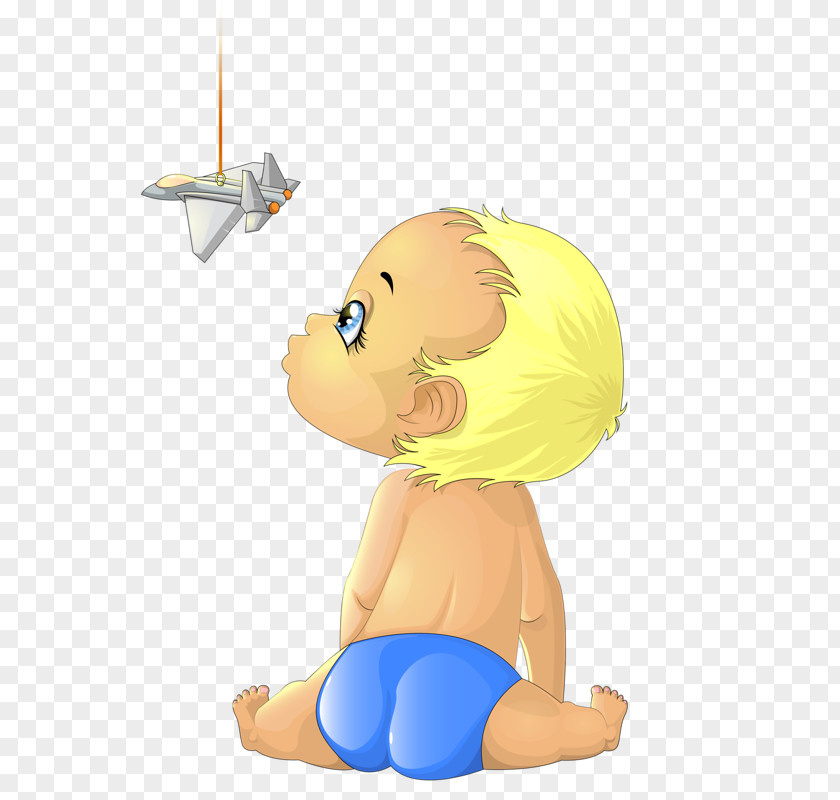 Little Boy Playing With Airplane Illustration PNG