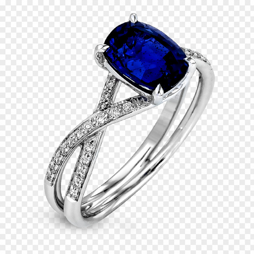 Round Hint Jewellery Engagement Ring Sapphire PNG