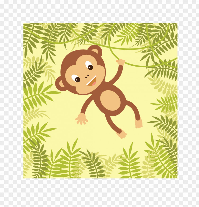Creative Monkey Primate Yellow Vertebrate PNG