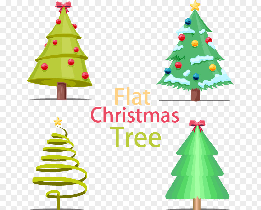Flat Christmas Tree Ornament PNG