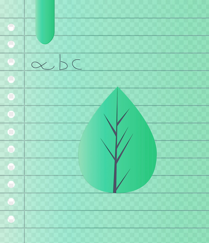 Green Leaf Text Line Pattern PNG