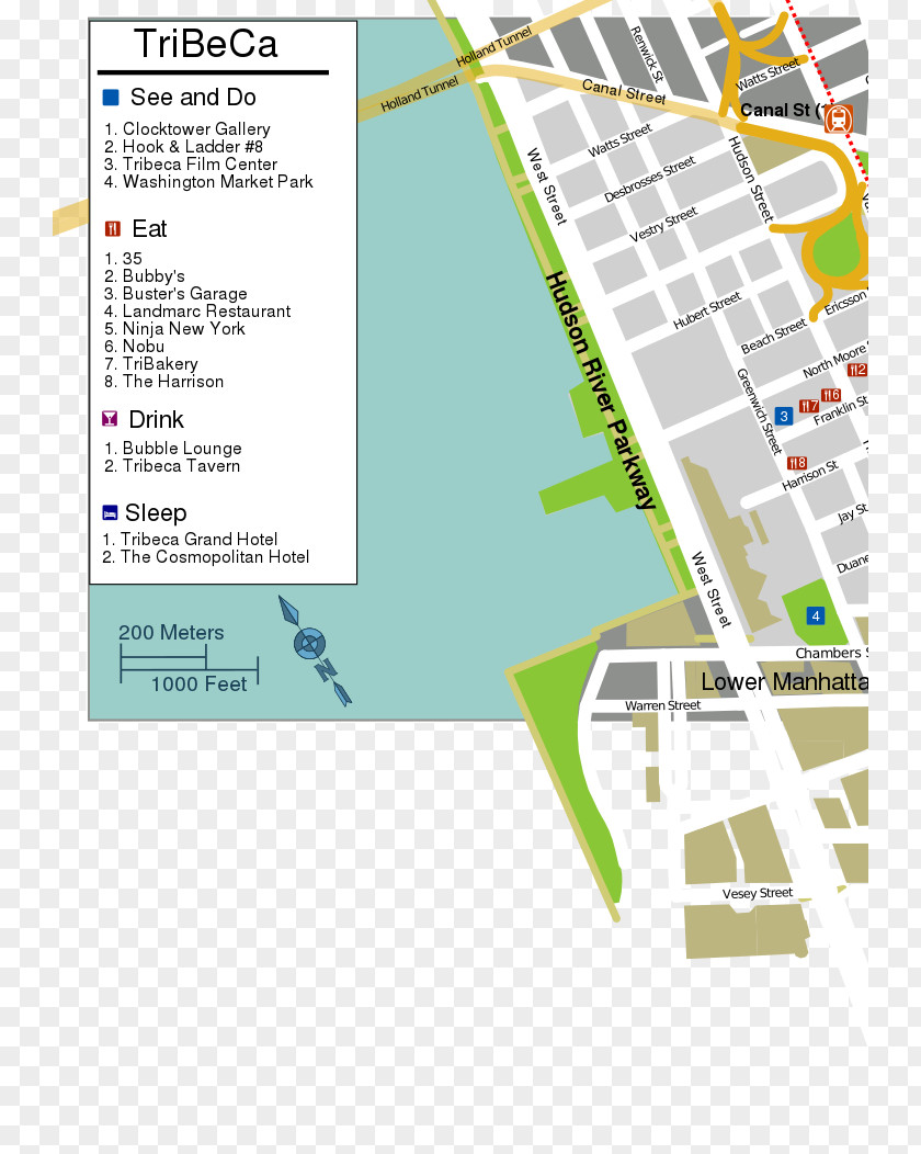 Map Tribeca SoHo Canal Street 0 PNG