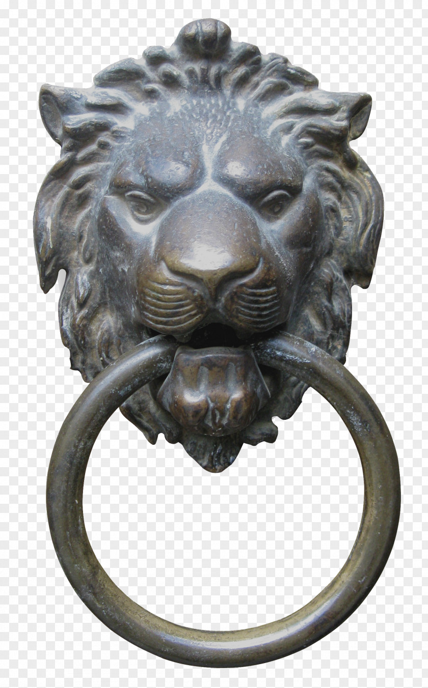Bronze Lion Head Door Knocker Lions Handle PNG