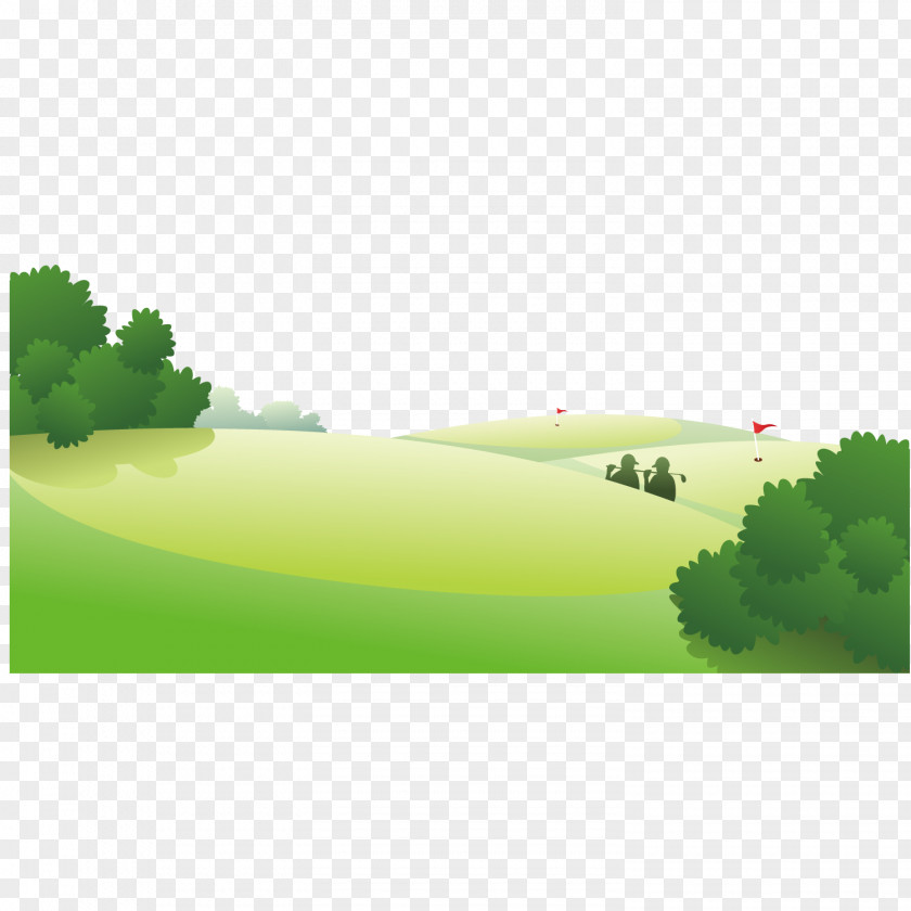 Golf Course Landscape Club Cart PNG