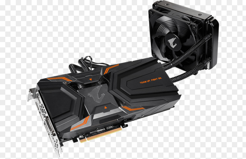 Nvidia Graphics Cards & Video Adapters NVIDIA AORUS GeForce GTX 1080 Ti Waterforce WB Xtreme Edition 11G 英伟达精视GTX PNG
