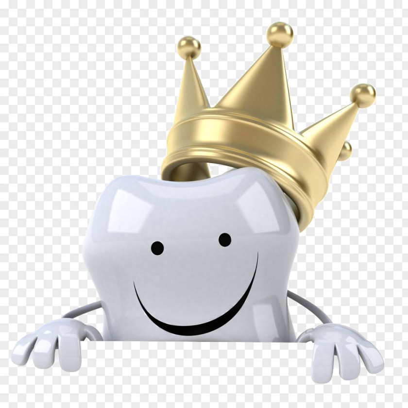 Wearing A Crown Of Teeth Tooth Cartoon PNG