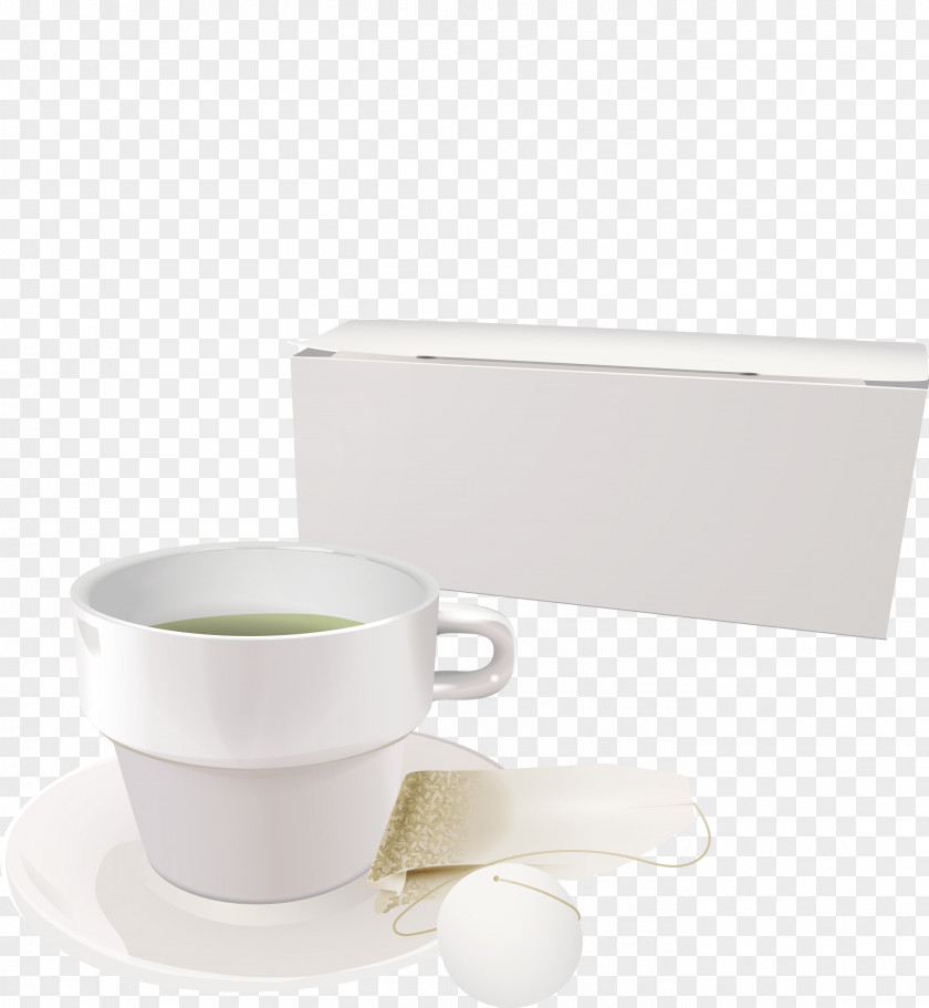 White Coffee Cup Teacup Saucer PNG