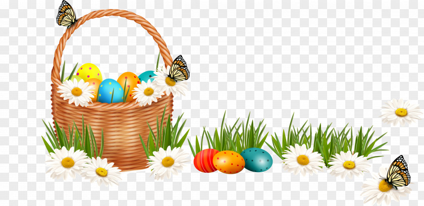 Chick Easter Bunny Egg Basket PNG