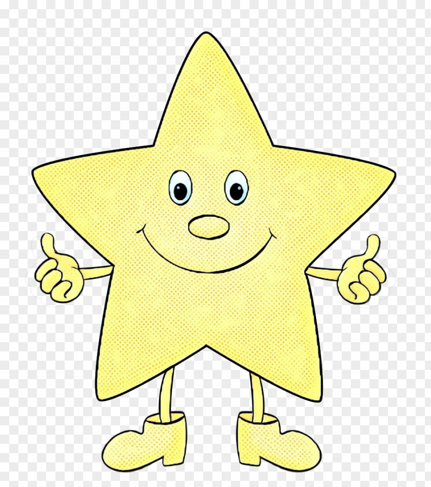 Smile Star Cartoon Yellow Clip Art PNG