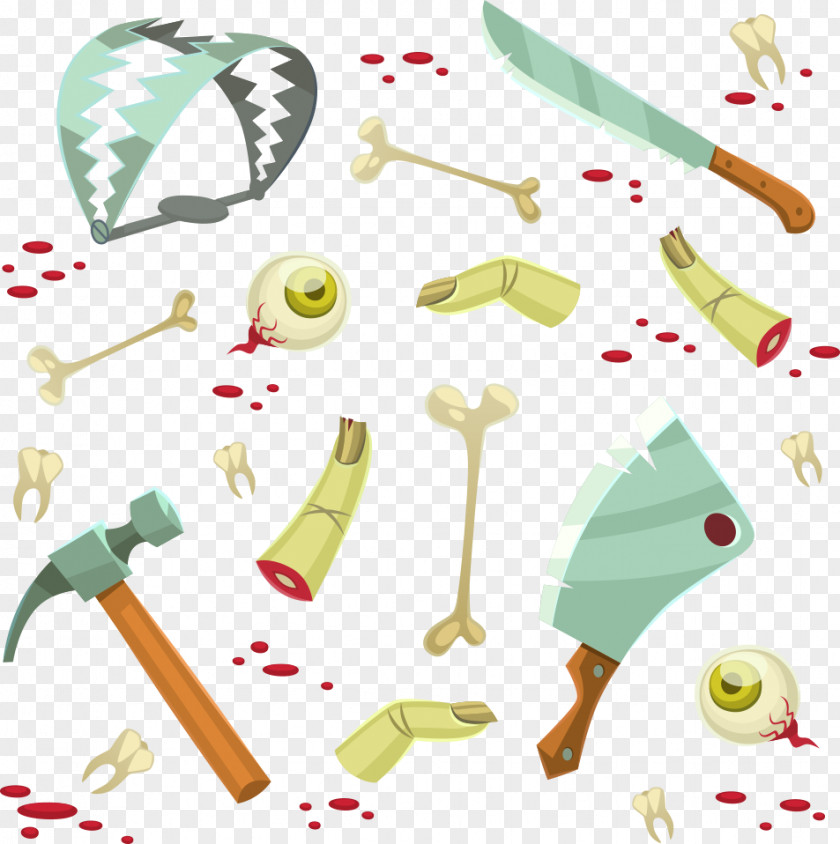 Vector Scary Halloween Props PNG
