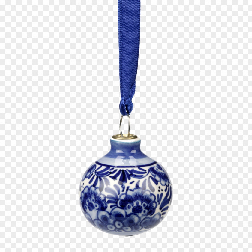 Glass Cobalt Blue Christmas Ornament PNG