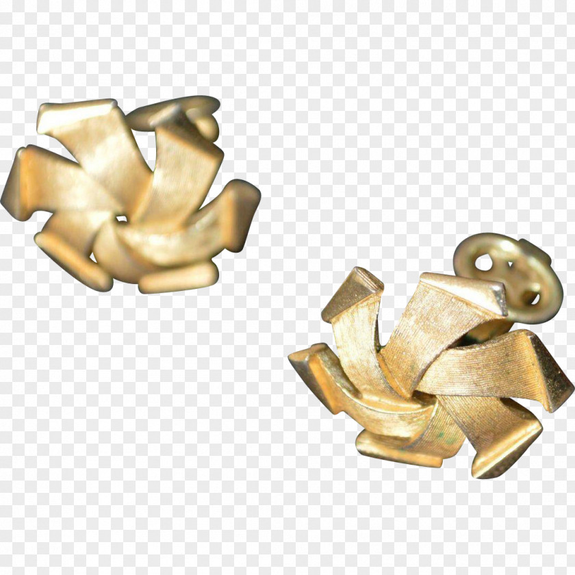 Pinwheel Earring 01504 Gold Material PNG